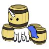 Timothy (Unicorn with a barrel on his head. Because barrels.)